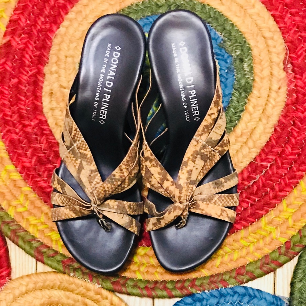 Snakeskin Wedge Sandals by Donald J. Pliner NWOT